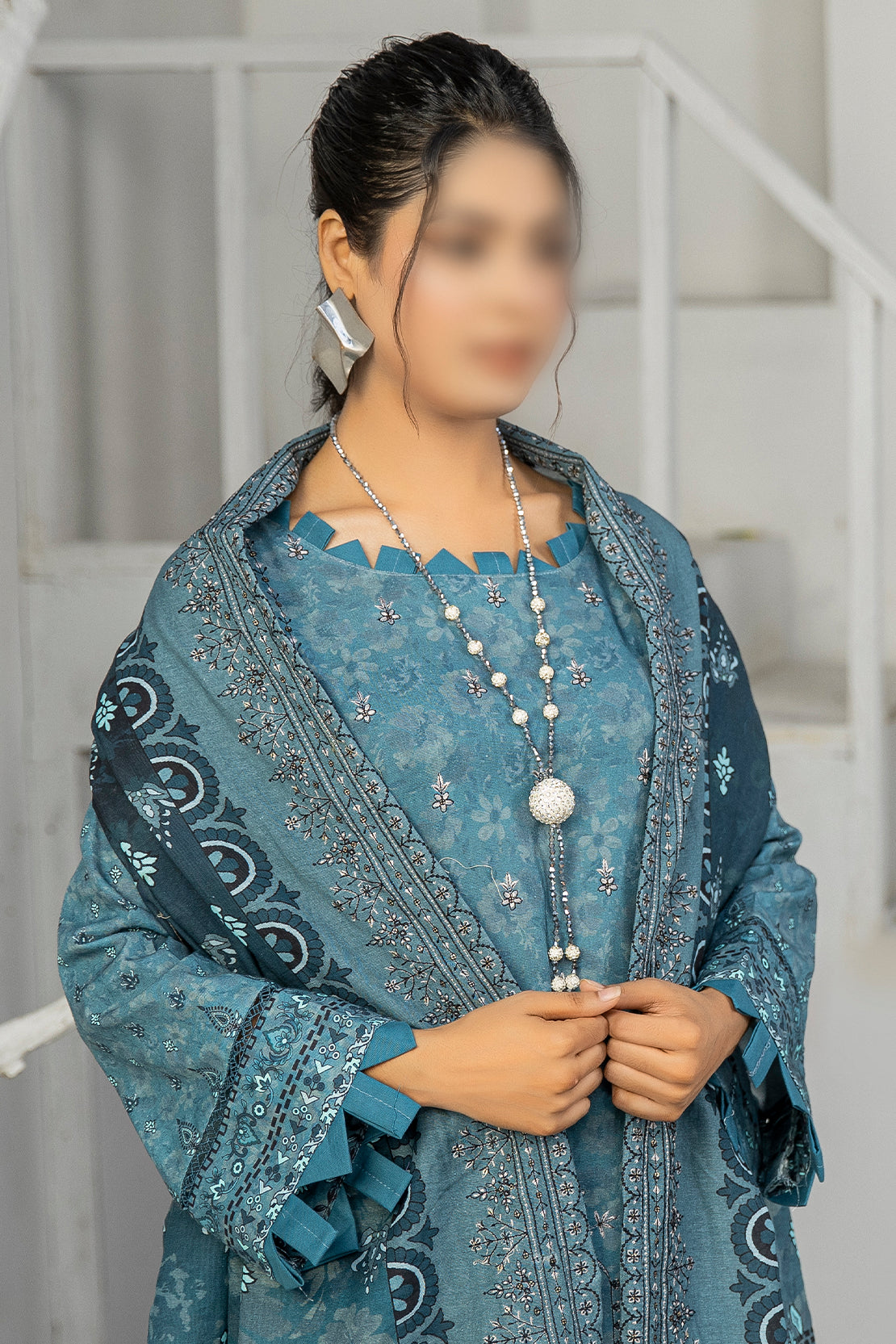 3 Piece - Embroidered Khaddar - Dastak 207