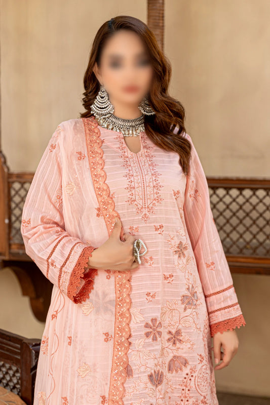 3 Piece - Embroidered Lawn - Farasha 101
