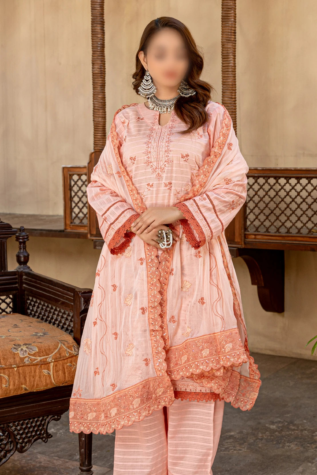 3 Piece - Embroidered Lawn - Farasha 101