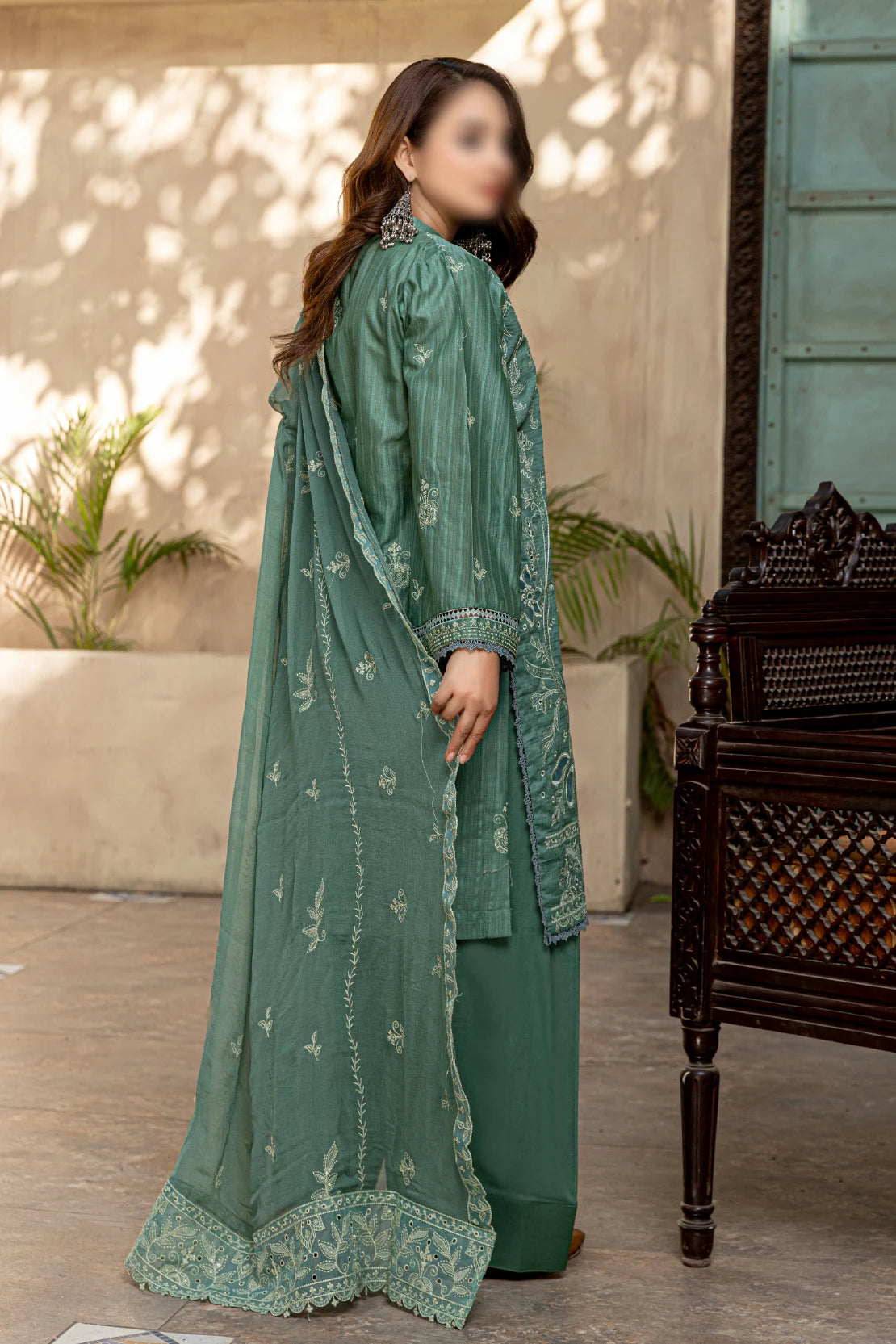 3 Piece - Embroidered Lawn - Farasha 105