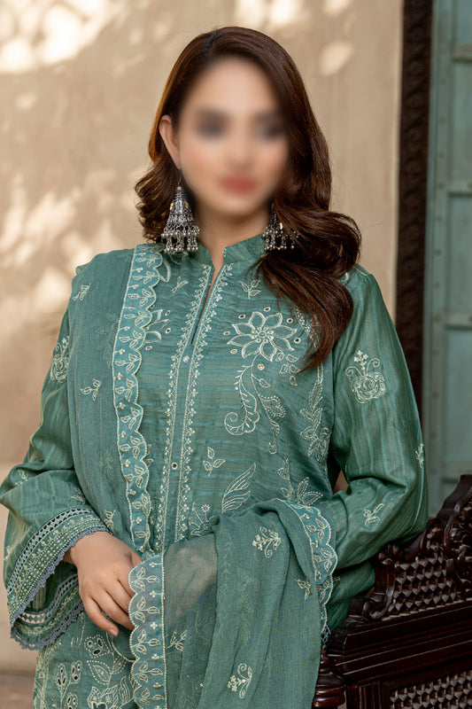 3 Piece - Embroidered Lawn - Farasha 105