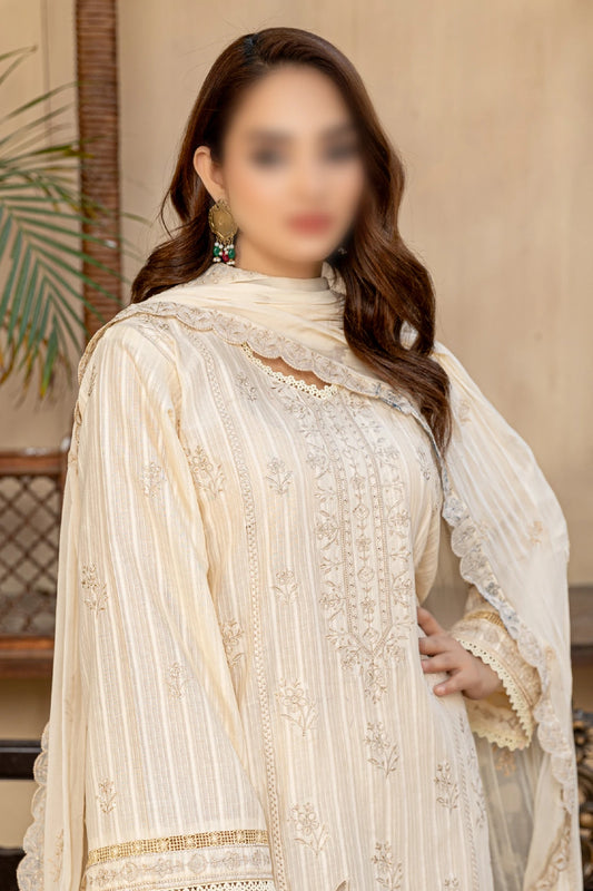3 Piece - Embroidered Lawn - Farasha 107