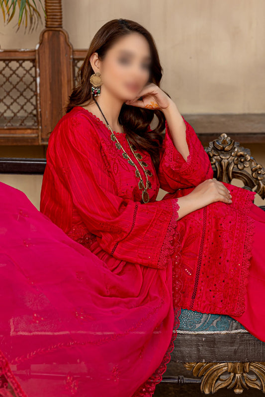 3 Piece - Embroidered Lawn - Farasha 104
