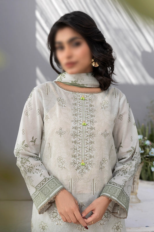 3 Piece - Embroidered Lawn - Jasmine 805