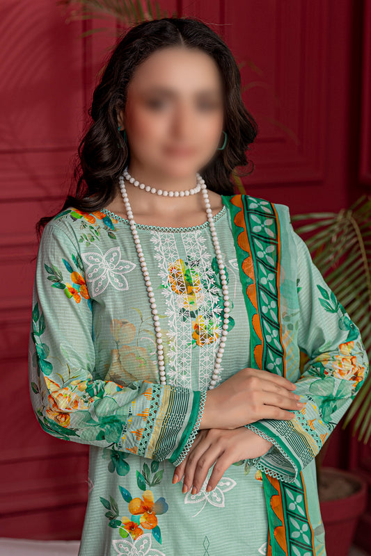 3 Piece - Embroidered Lawn  - Luna 101