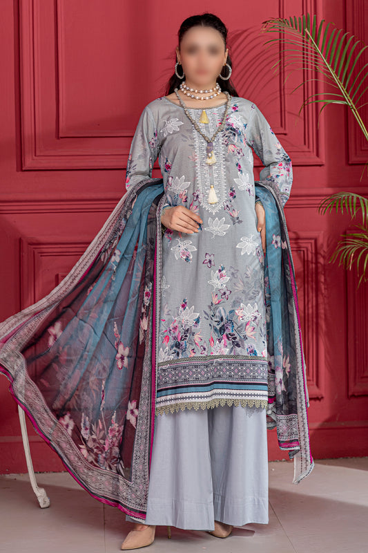 3 Piece - Embroidered Lawn  - Luna 110