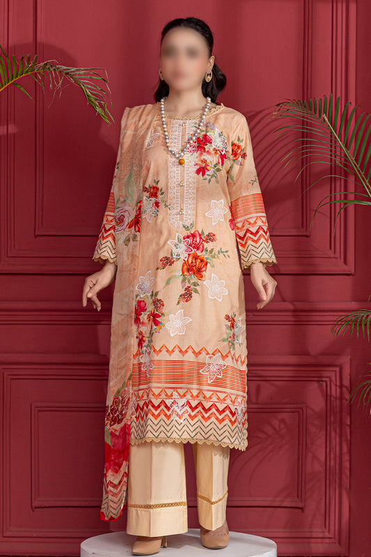 3 Piece - Embroidered Lawn  - Luna 106