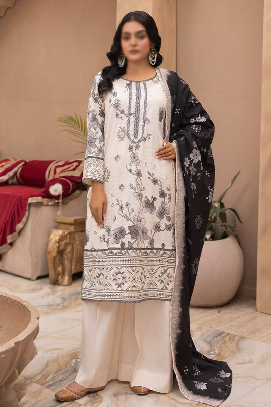 3 Piece - Digitally Printed Lawn - Mahnoosh 102