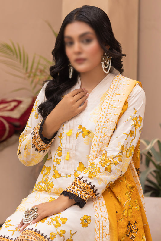 3 Piece - Digitally Printed Lawn - Mahnoosh 104