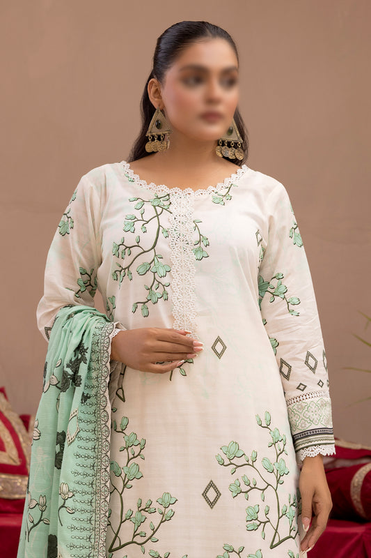 3 Piece - Digitally Printed Lawn - Mahnoosh 106