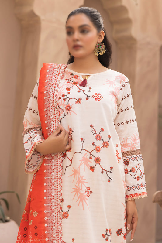 3 Piece - Digitally Printed Lawn - Mahnoosh 108