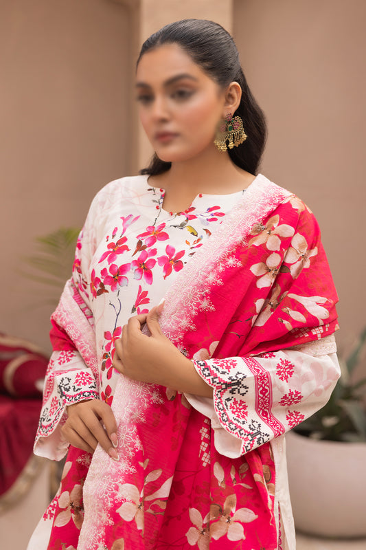 3 Piece - Digitally Printed Lawn - Mahnoosh 109