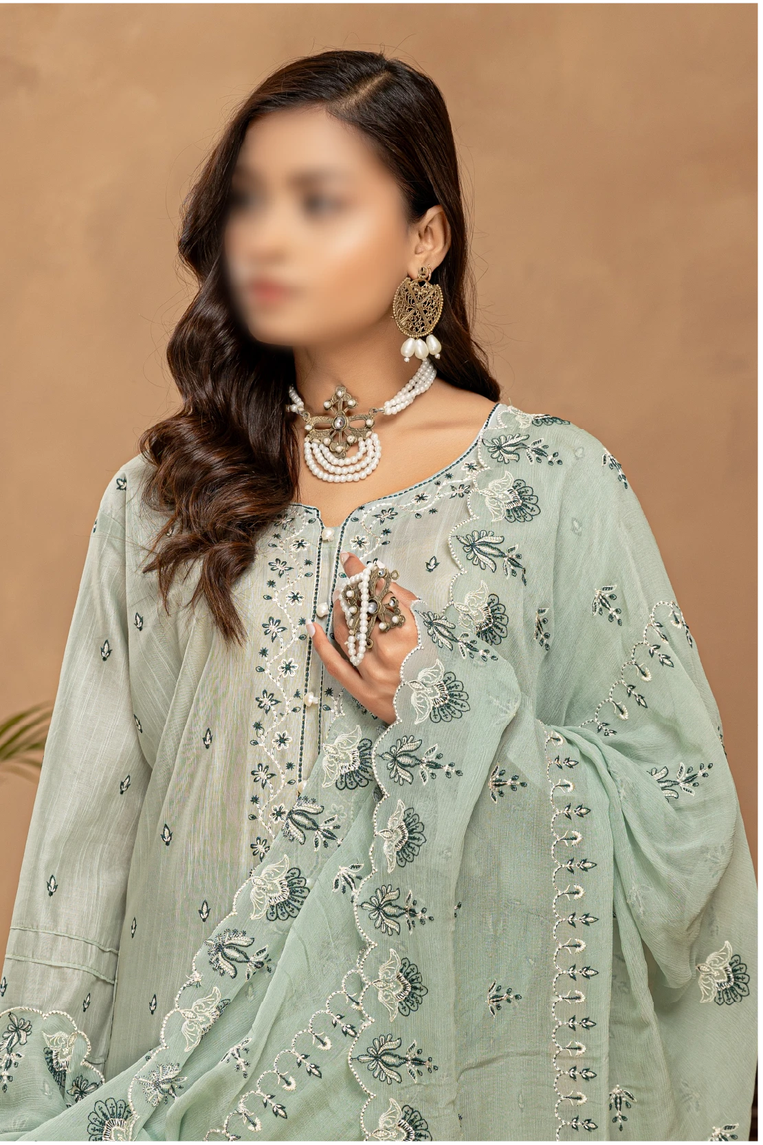 3 Piece - Embroidered Lawn - Nikhar 102
