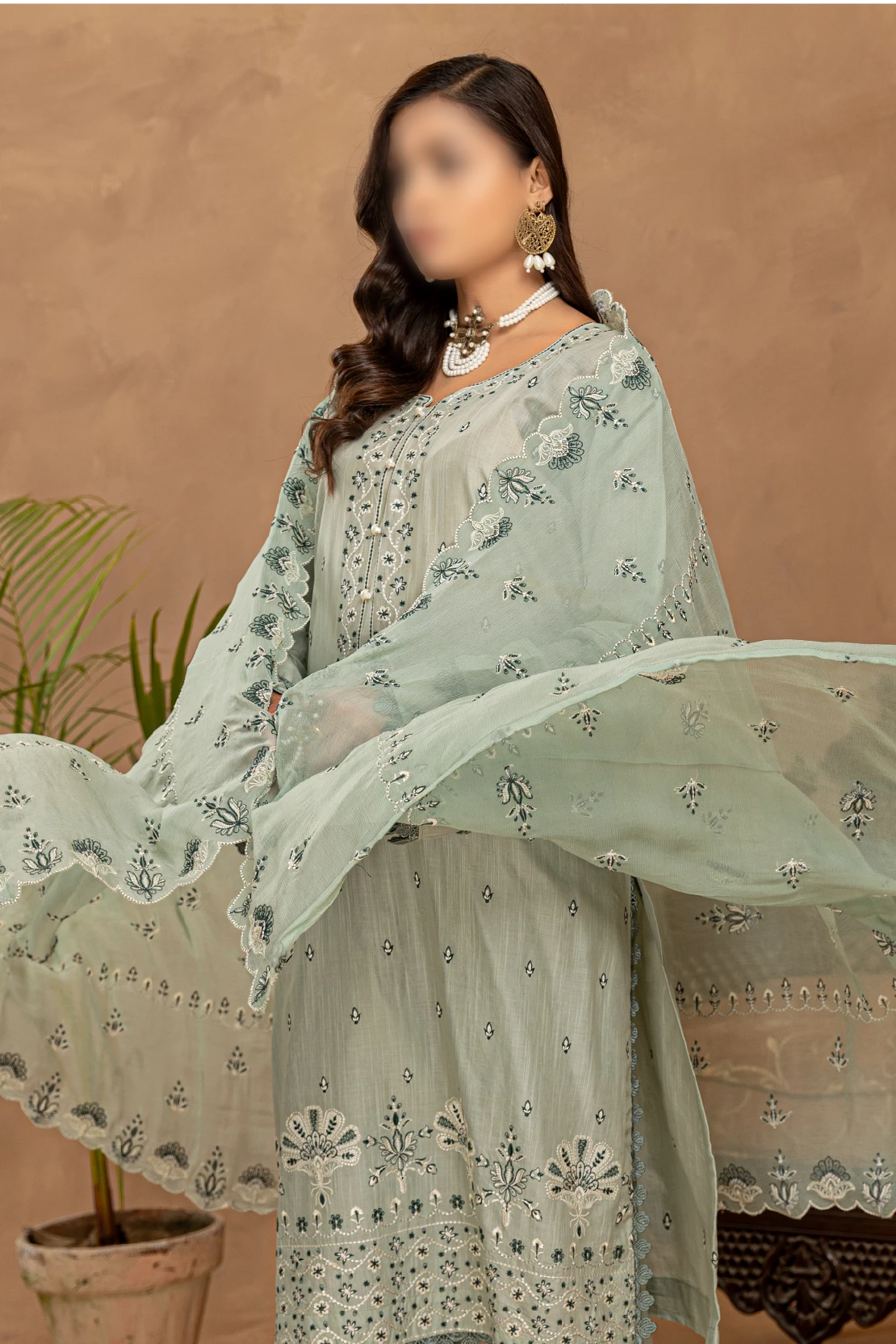 3 Piece - Embroidered Lawn - Nikhar 102