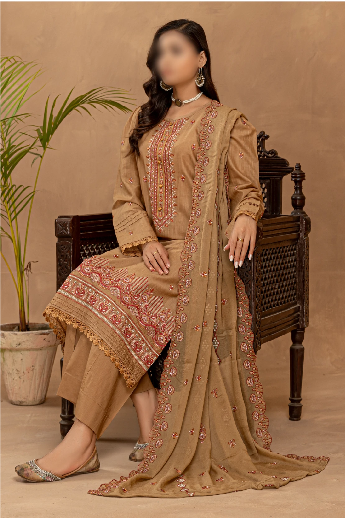 3 Piece - Embroidered Lawn - Nikhar 103
