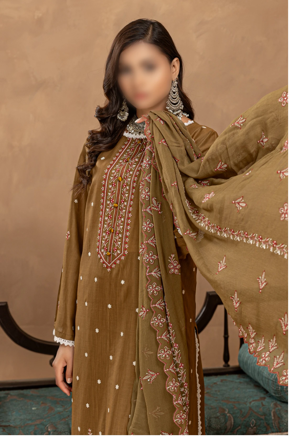 3 Piece - Embroidered Lawn - Nikhar 104