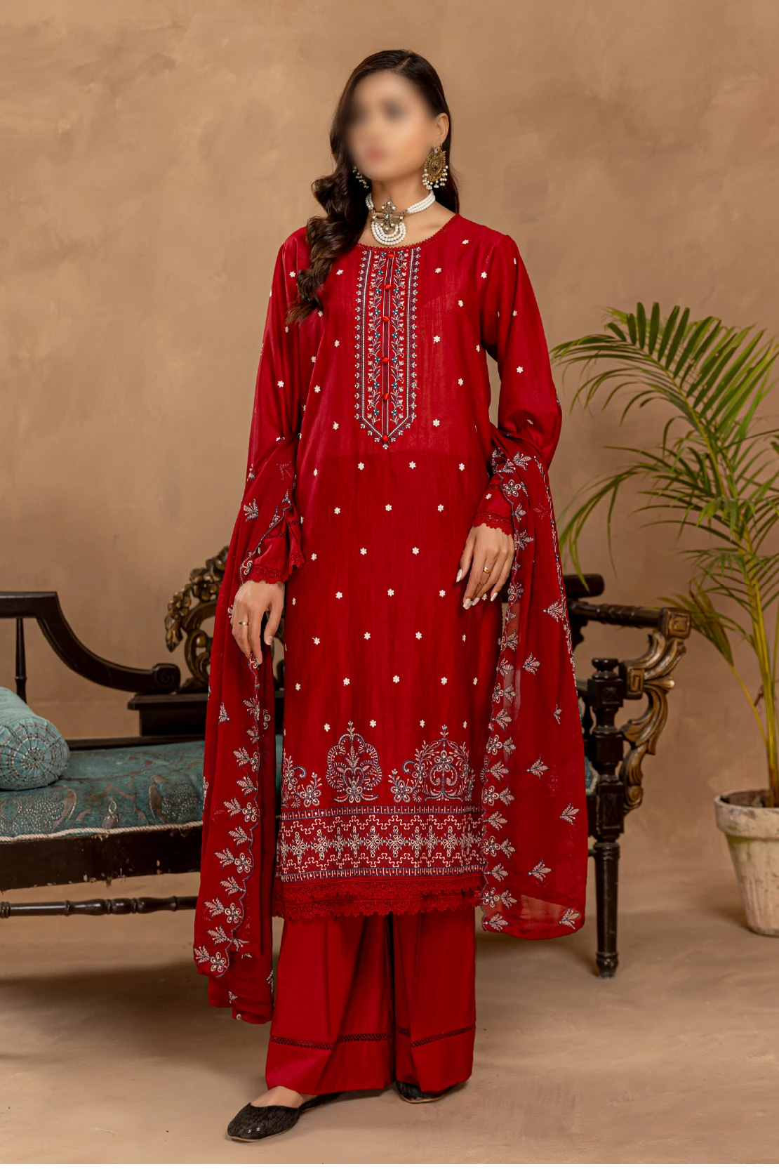 3 Piece - Embroidered Lawn - Nikhar 105