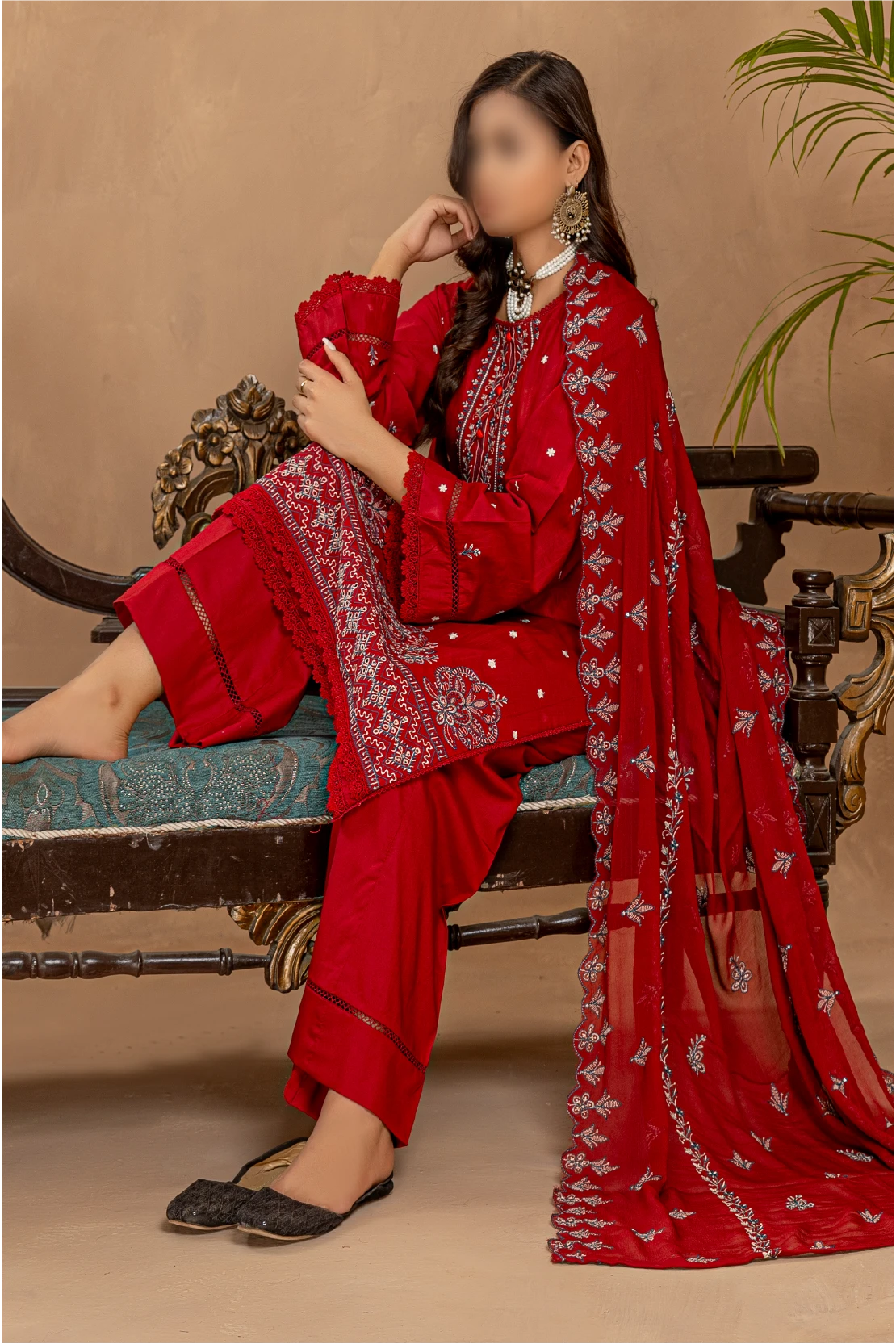 3 Piece - Embroidered Lawn - Nikhar 105