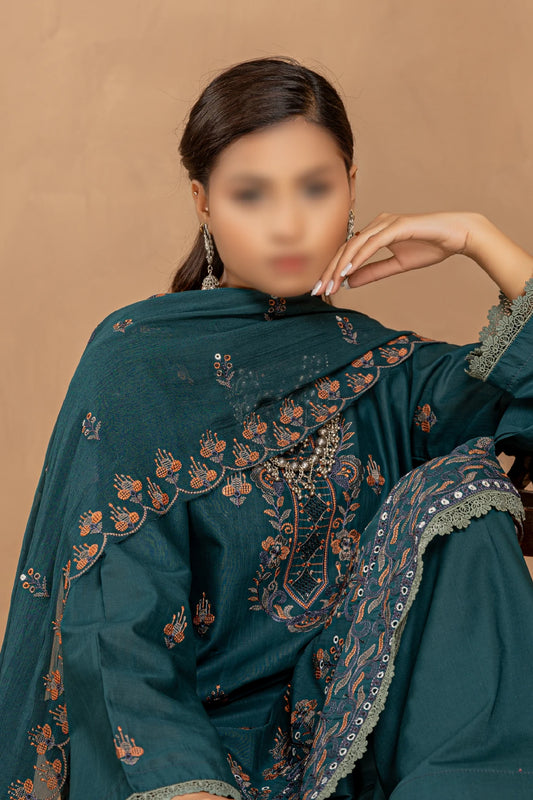 3 Piece - Embroidered Lawn - Nikhar 108