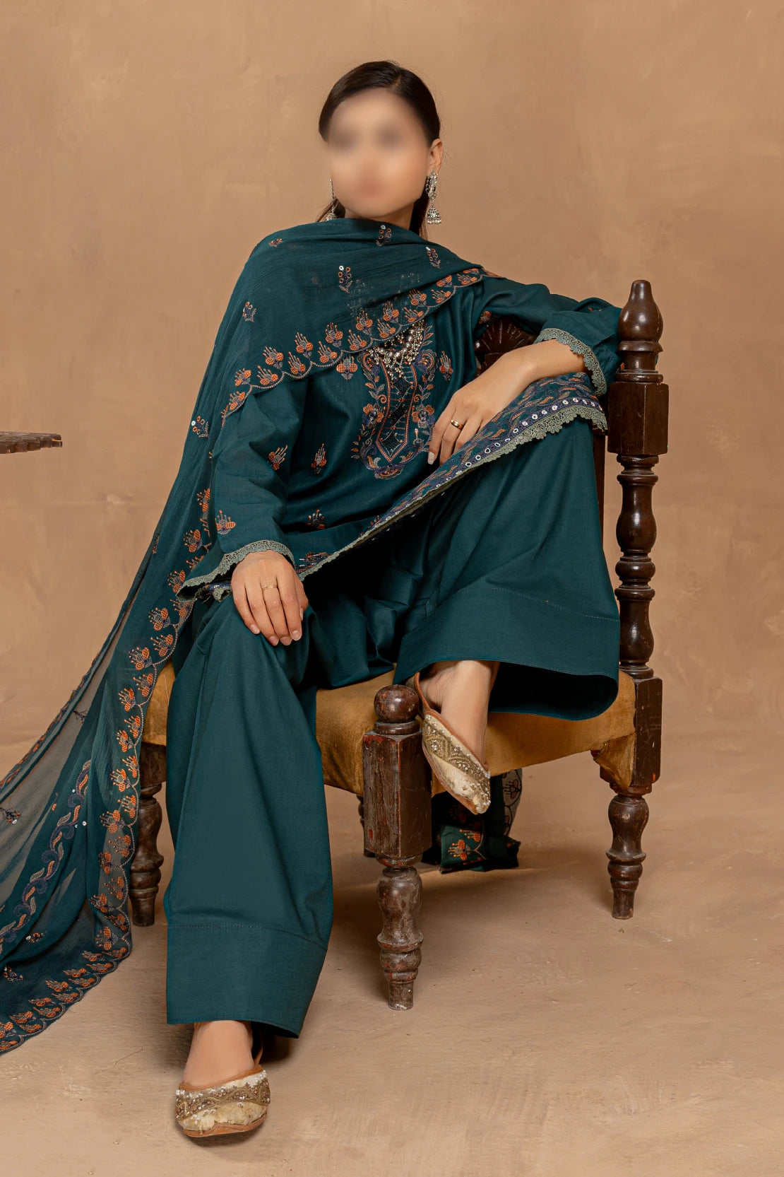 3 Piece - Embroidered Lawn - Nikhar 108