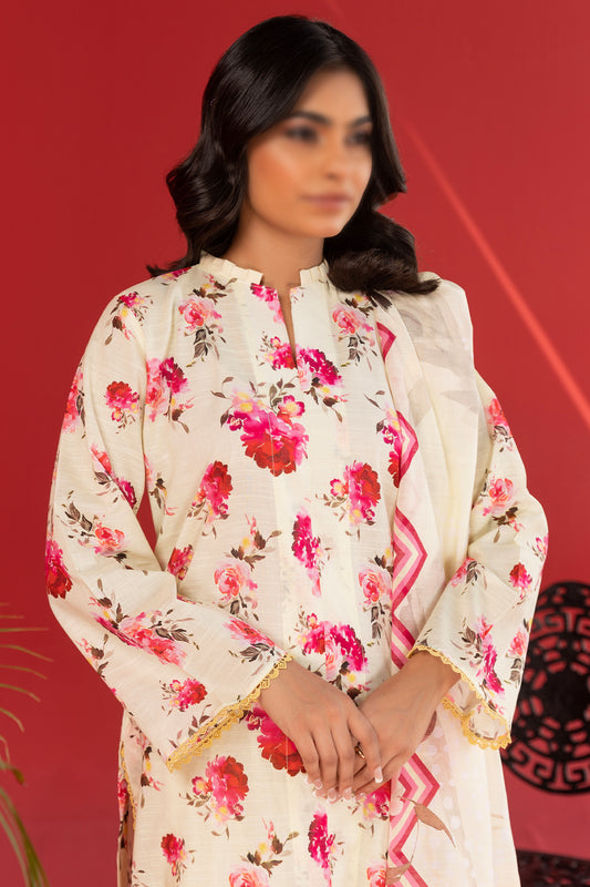 3 Piece - Digitally Printed Lawn - Nureh 1202
