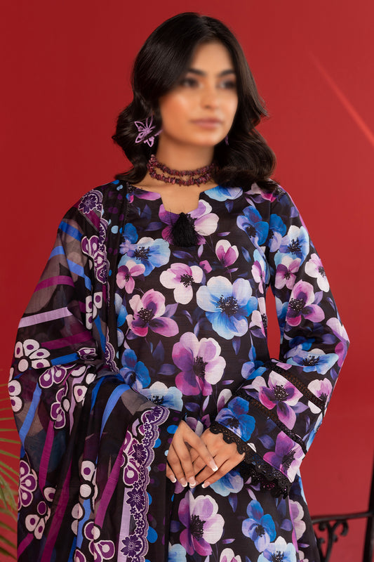 3 Piece - Digitally Printed Lawn - Nureh 1204