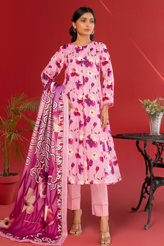 3 Piece - Digitally Printed Lawn - Nureh 1206