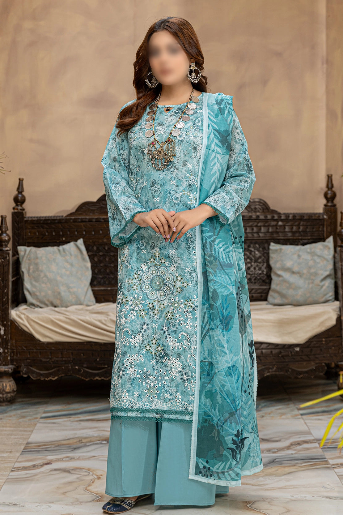 3 Piece - Embroidered Lawn - Parisa 106