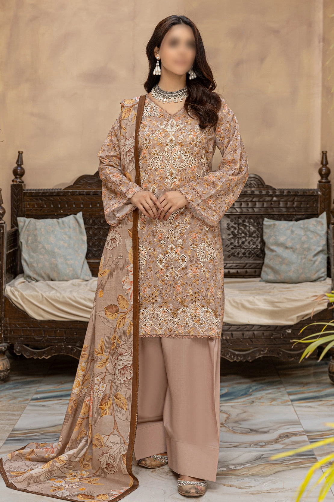 3 Piece - Embroidered Lawn - Parisa 104