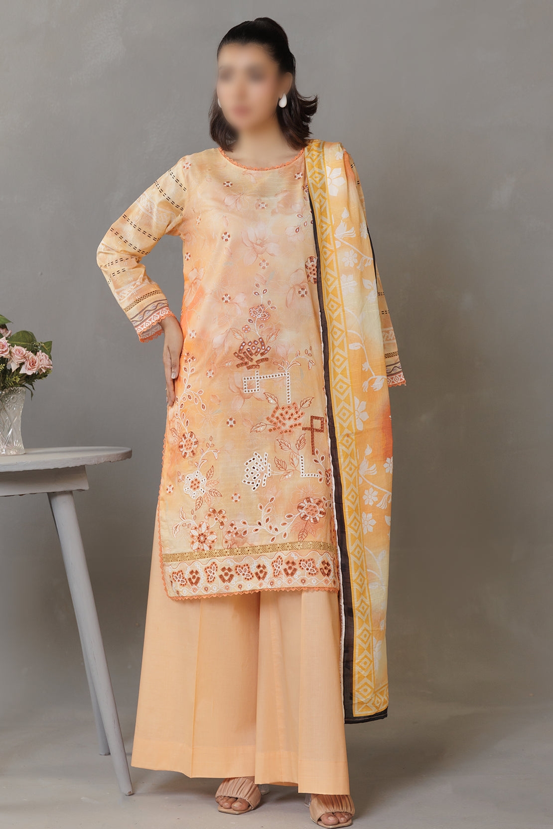 3 Piece - Embroidered Lawn - Parisa 307
