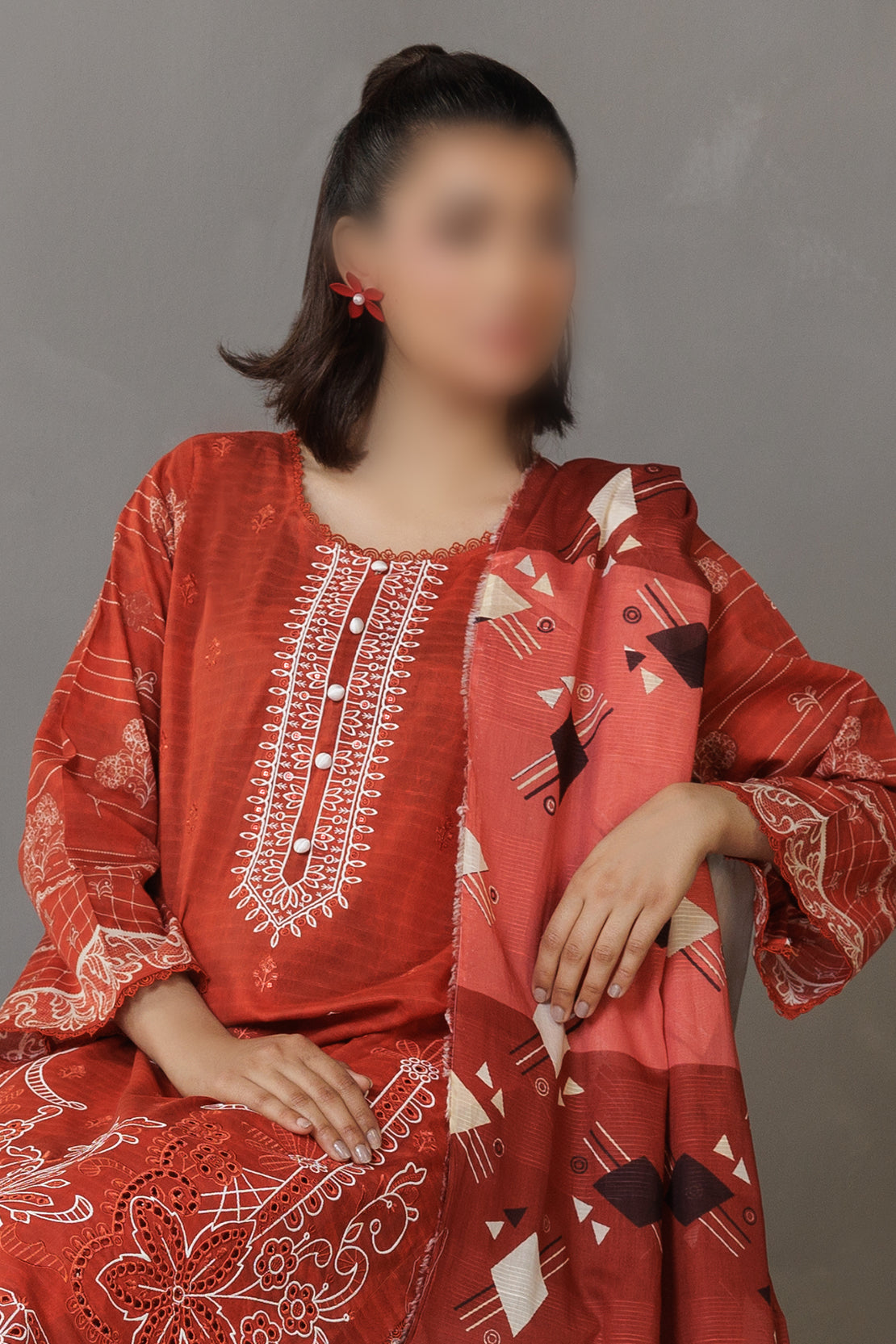 3 Piece - Embroidered Lawn - Parisa 308