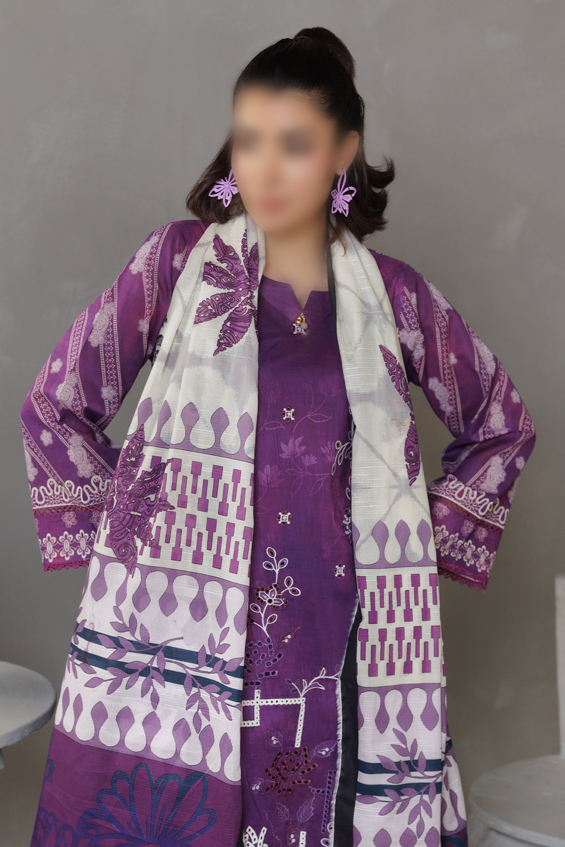 3 Piece - Embroidered Lawn - Parisa 309