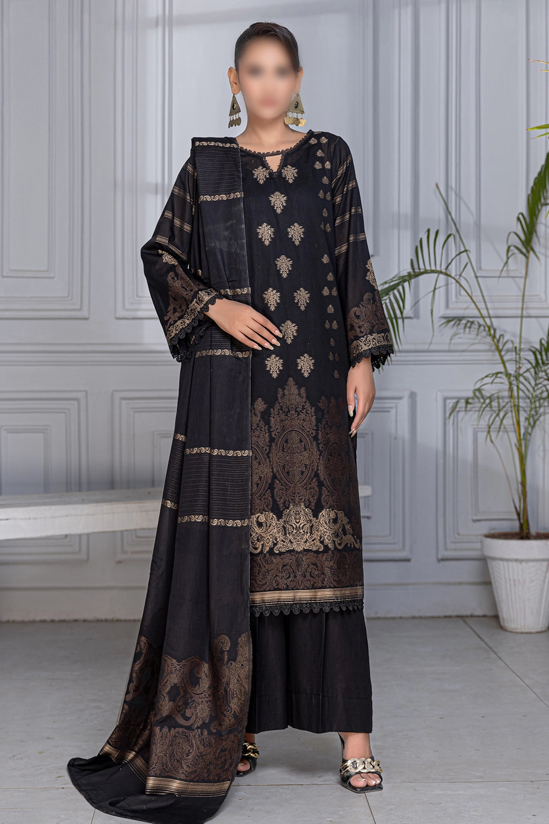 3 Piece - Jacquard Brosha Lawn - RimJim 303