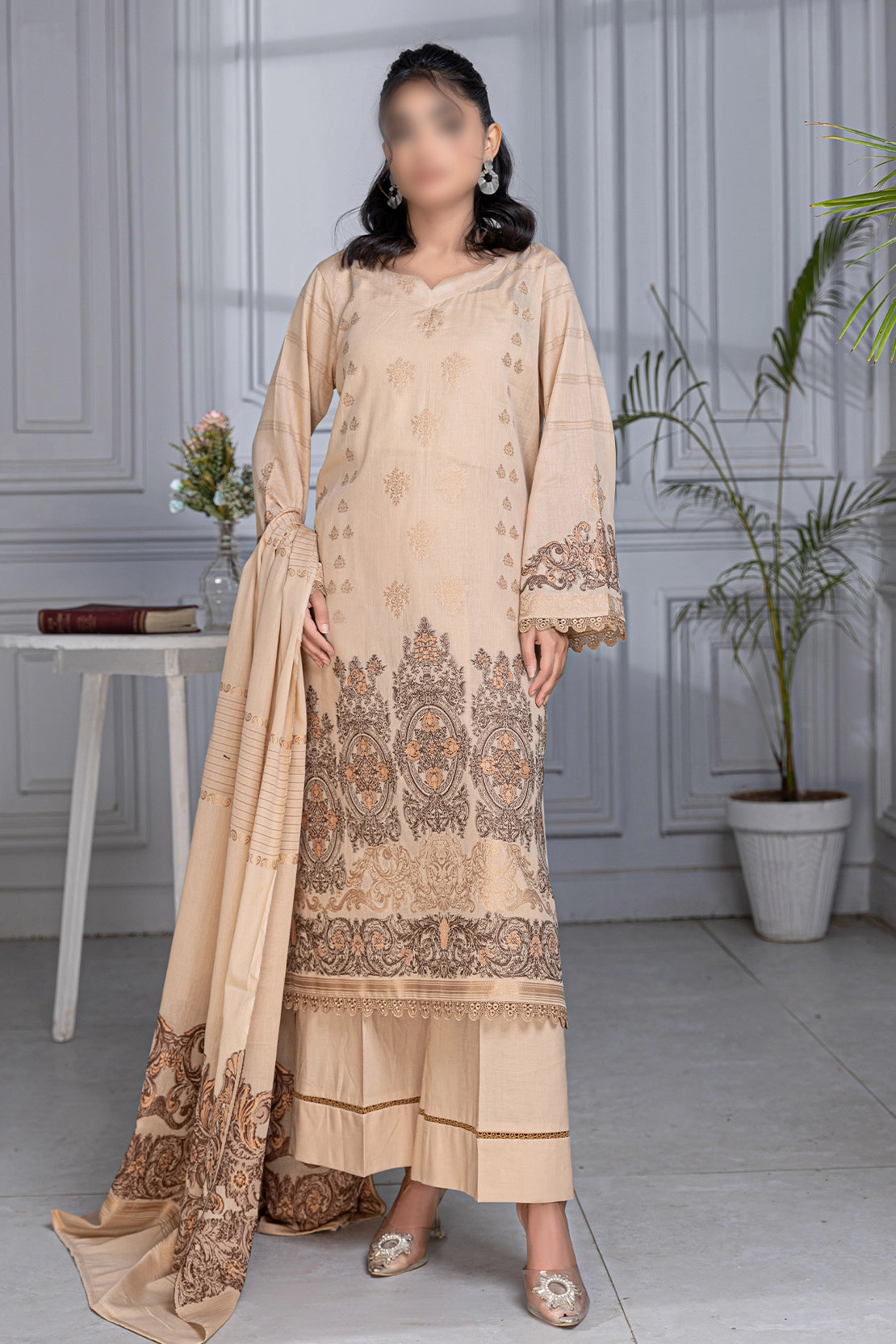 3 Piece - Jacquard Brosha Lawn - RimJim 305