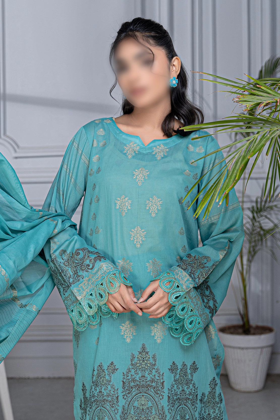 3 Piece - Jacquard Brosha Lawn - RimJim 306