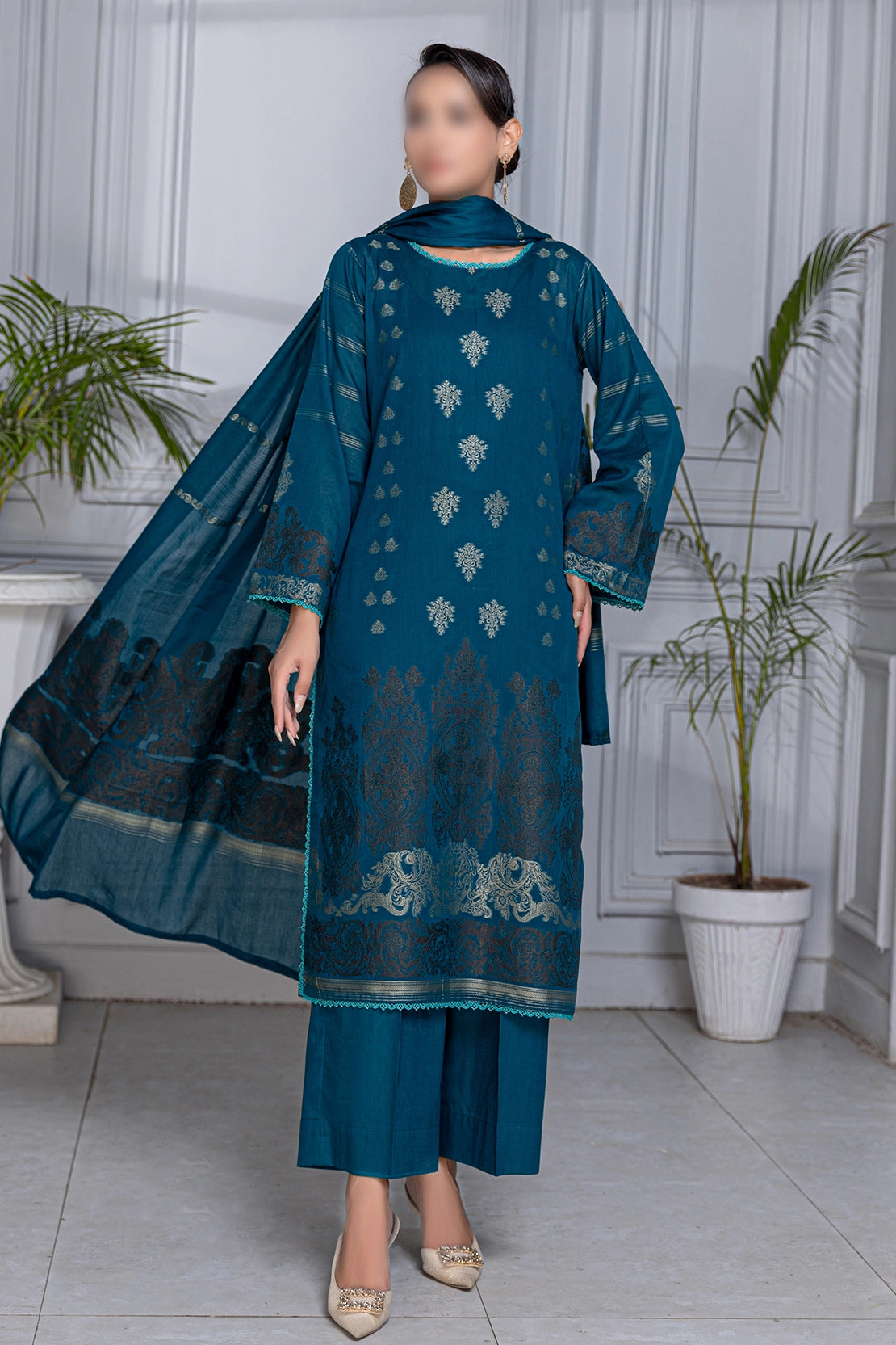 3 Piece - Jacquard Brosha Lawn - RimJim 307