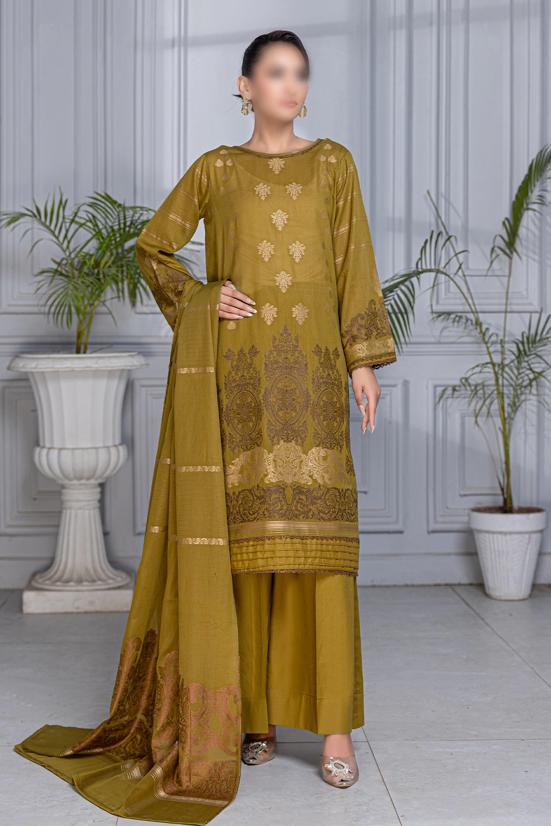 3 Piece - Jacquard Brosha Lawn - RimJim 308