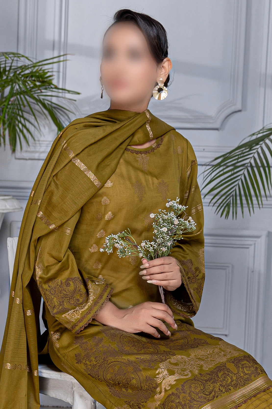 3 Piece - Jacquard Brosha Lawn - RimJim 308