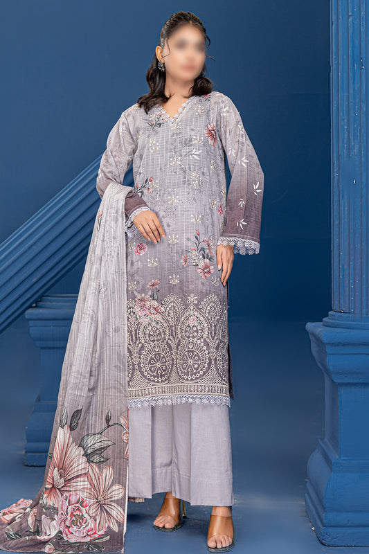 3 Piece - Embroidered Lawn  - Riwayat 210