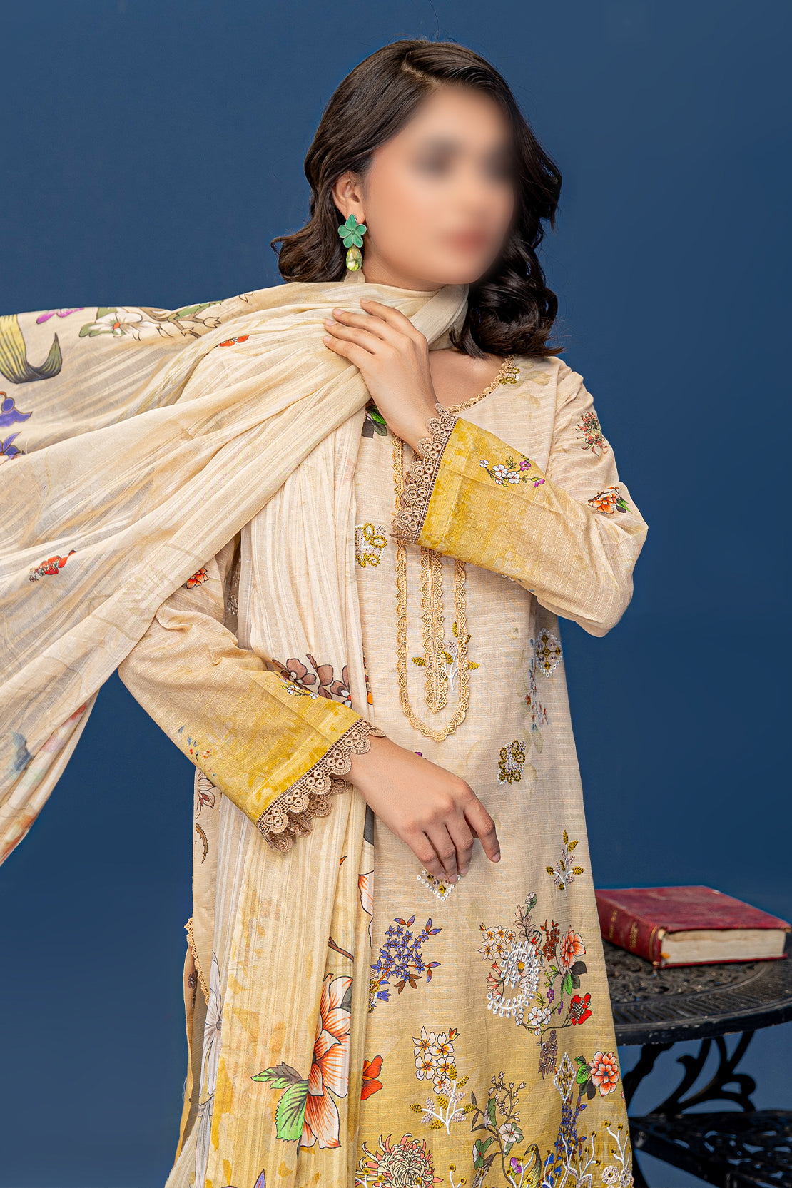 3 Piece - Embroidered Lawn - Riwayat 204
