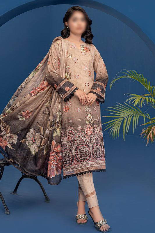 3 Piece - Embroidered Lawn  - Riwayat 205