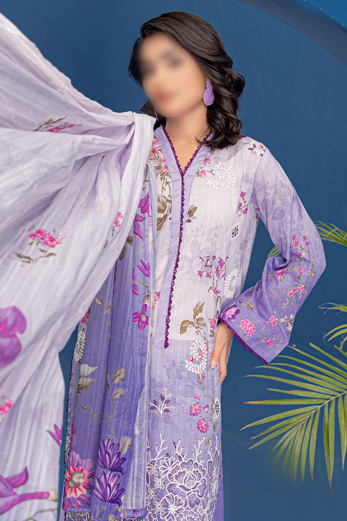 3 Piece - Embroidered Lawn - Riwayat 208