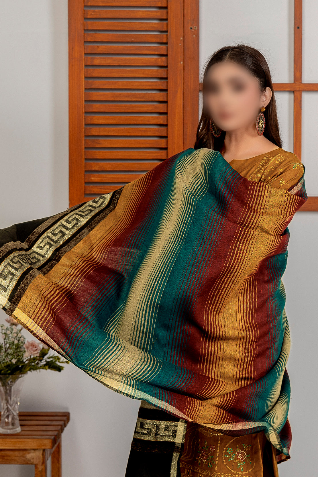3 Piece - Embroidered Dhanak - Ronak 306