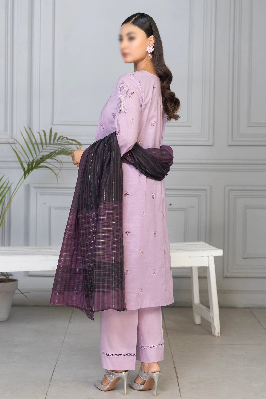 3 Piece - Embroidered Lawn - Roshni 105