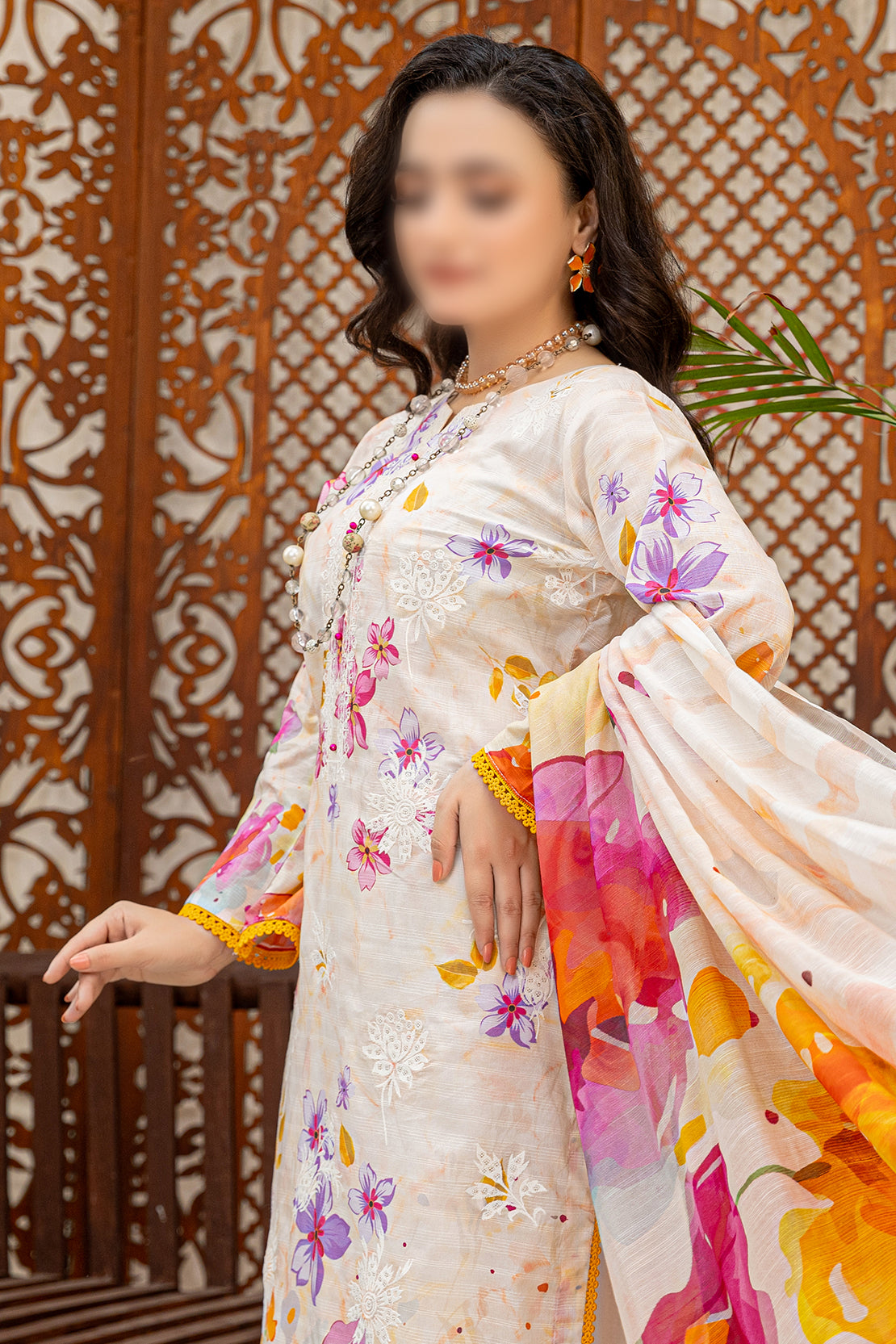 3 Piece - Embroidered Lawn - Sahil 106