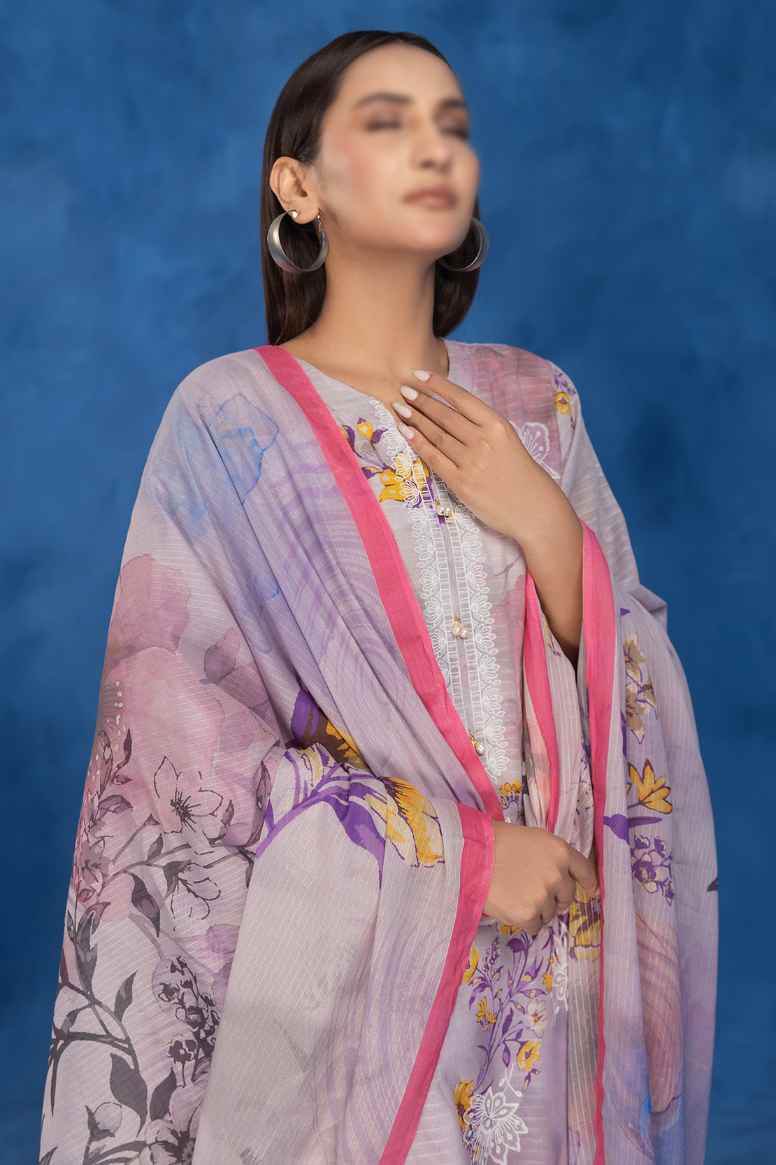 3 Piece - Embroidered Lawn - Sahil 207