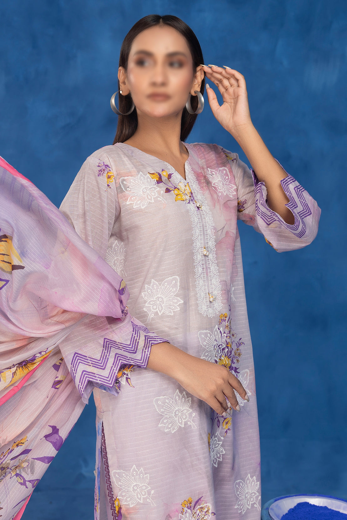 3 Piece - Embroidered Lawn - Sahil 207