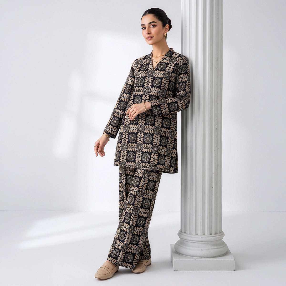 2 Piece - Digitally Printed Linen - D110