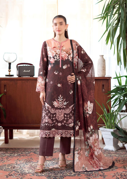 3 Piece - Embroidered Lawn - Fantak V303 - 10