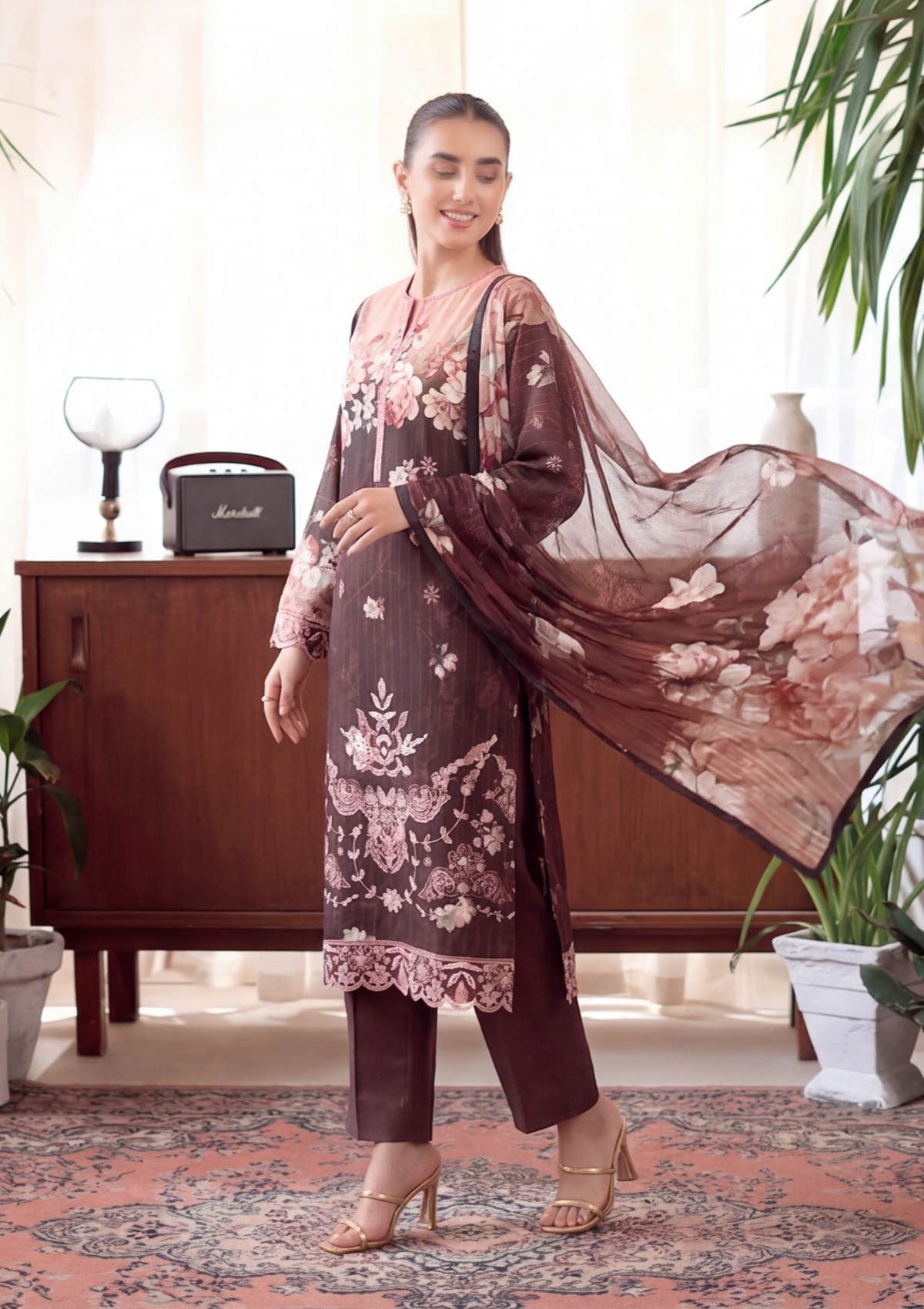 3 Piece - Embroidered Lawn - Fantak V303 - 10